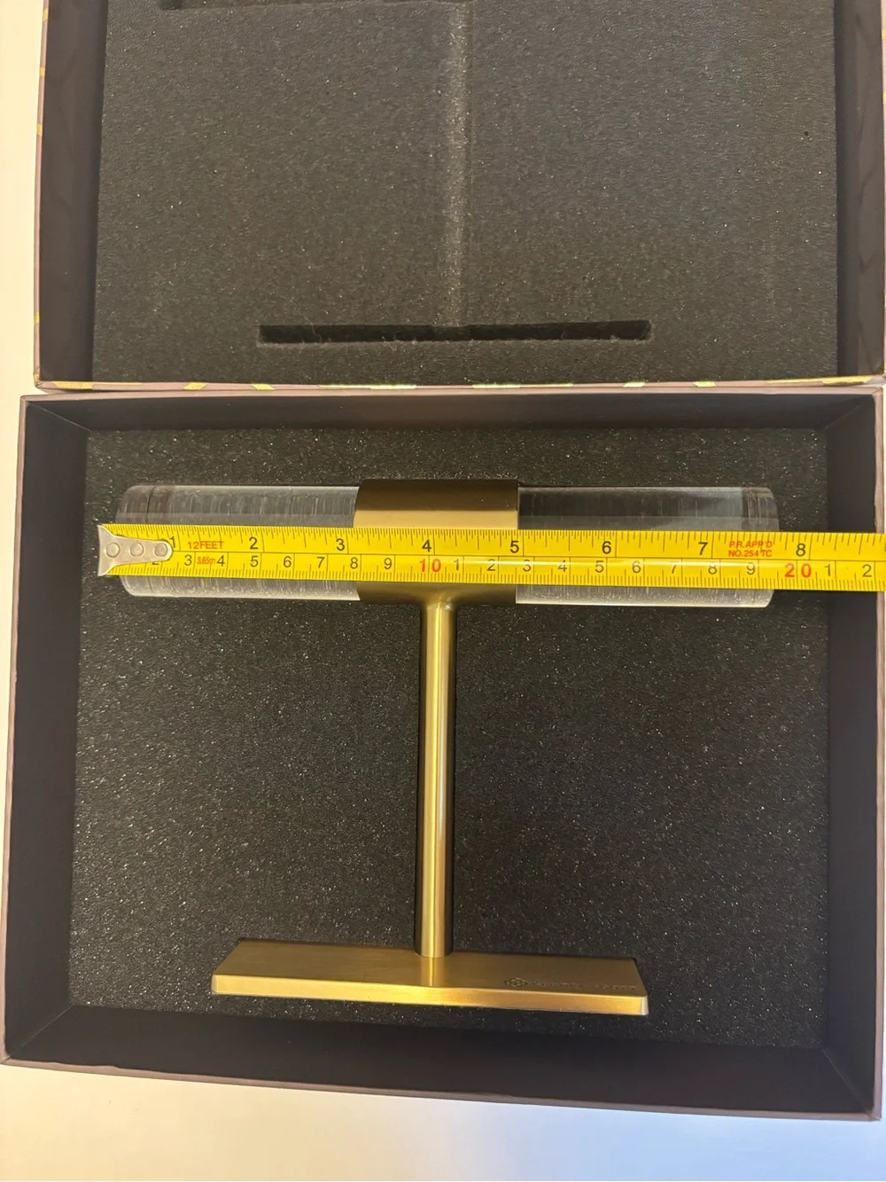 Kendra Scott Small T-Bar Jewelry Stand in Antique Brass with Clear Acrylic